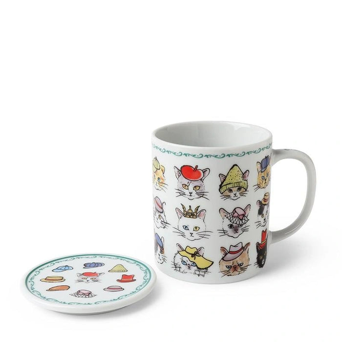 Cats in Hats Mug with Lid, 8oz