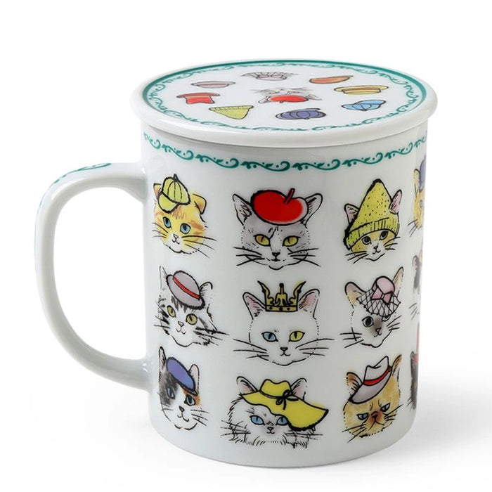 Cats in Hats Mug with Lid, 8oz