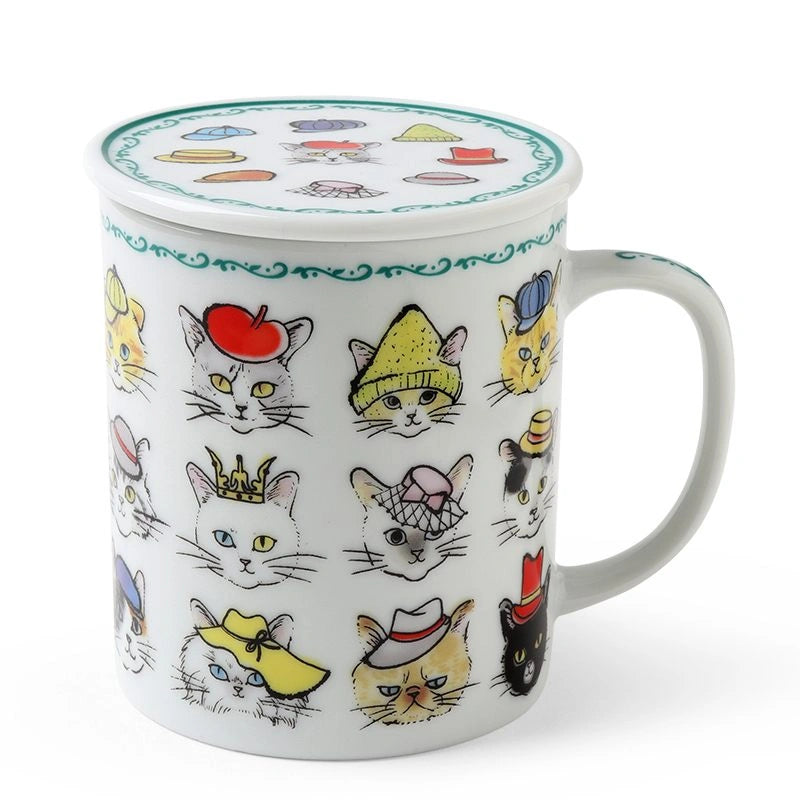 Cats in Hats Mug with Lid, 8oz