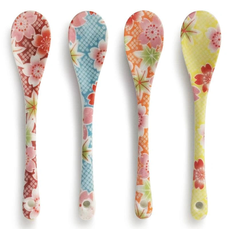 Floral Print Dessert Spoon Set