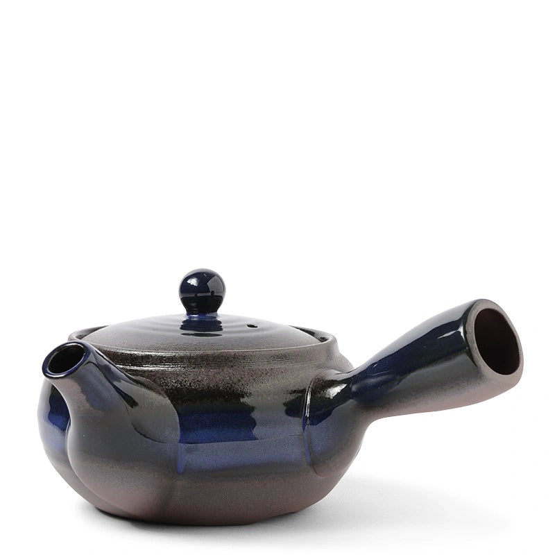 Kyu Banko style Tea pot, Lapis Ring.