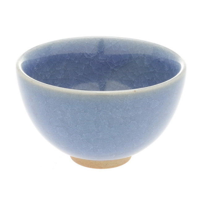 Tea Cup, Sencha style in a light blue crackle glaze
