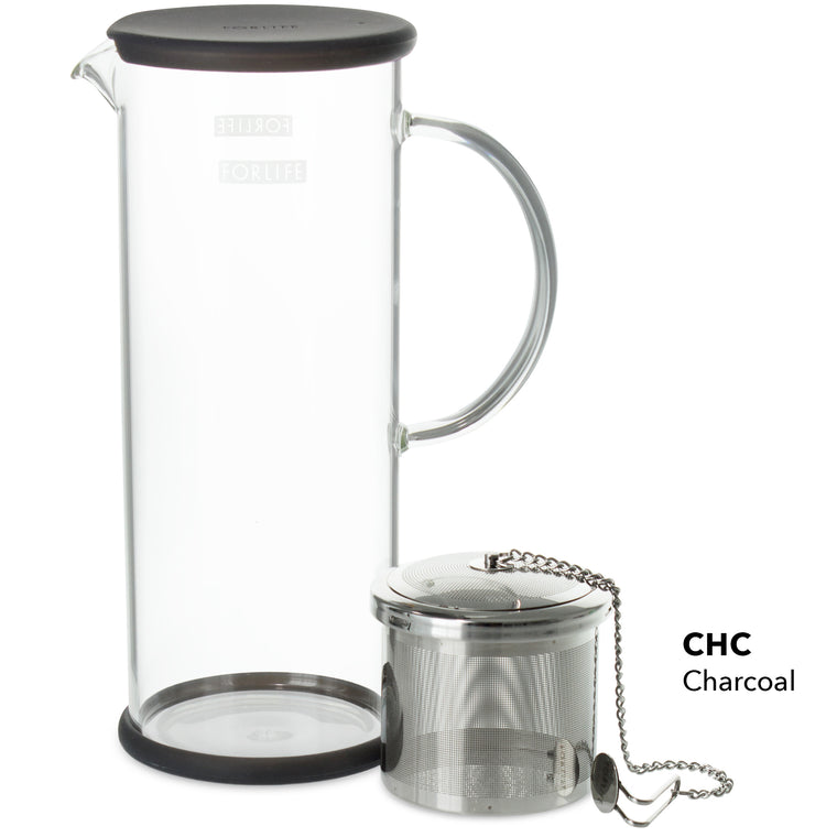 Lucent Glass Iced Tea Jug w/ Capsule Infuser 48 oz.