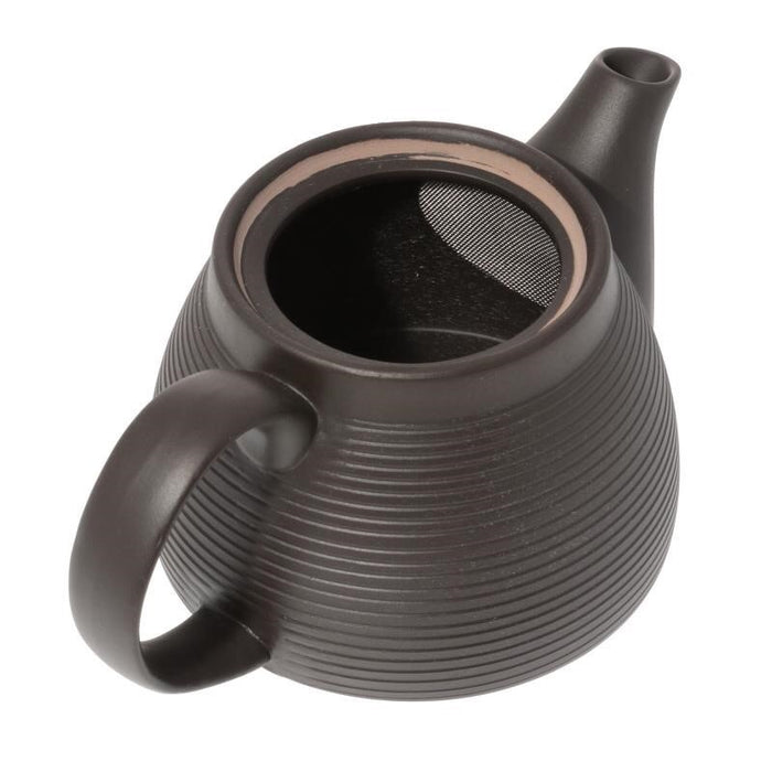 Tea Pot, Tokoname.  Black with Concentric Rings